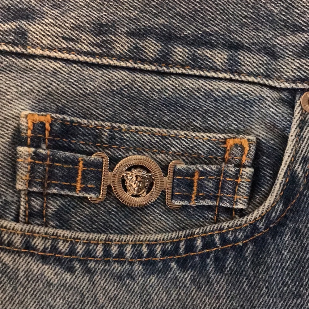 New Authentic Versace “Biggie Medusa” Nonstretch Denim Jeans – Size 34 - Picture 16 of 17